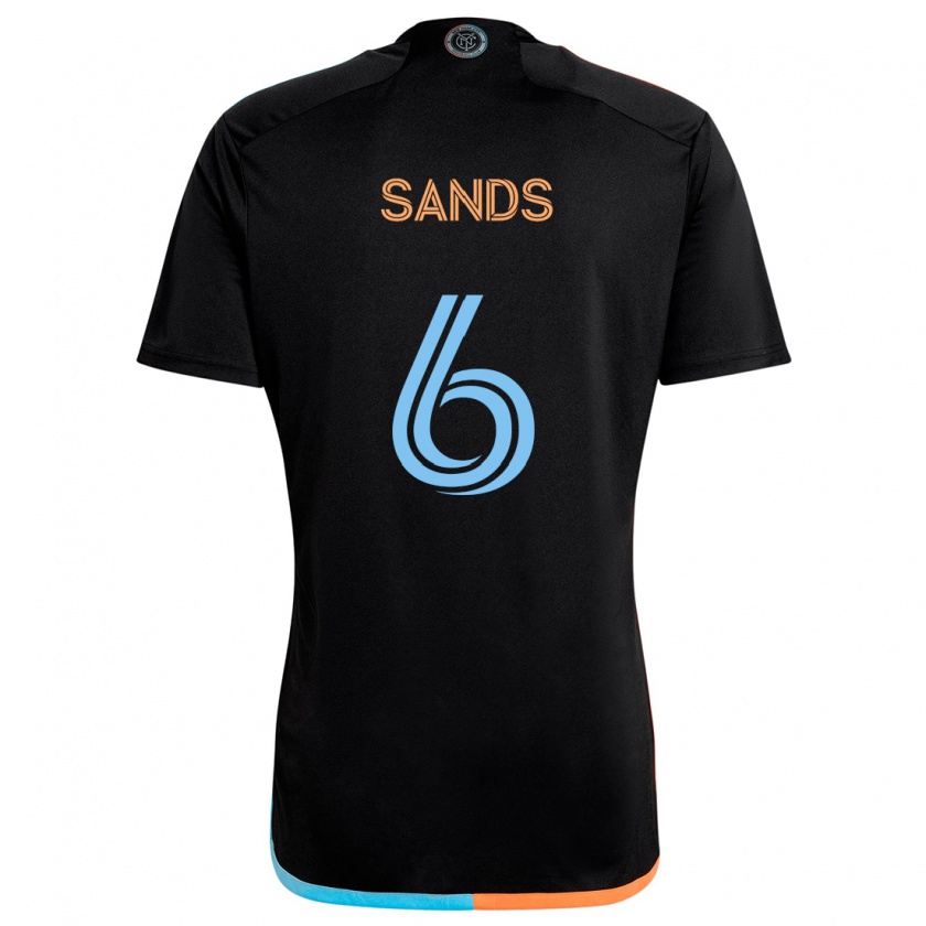 Kandiny Heren James Sands #6 Zwart Oranje Blauw Uitshirt Uittenue 2024/25 T-Shirt