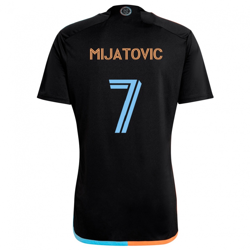 Kandiny Uomo Maglia Jovan Mijatovic #7 Nero Arancione Blu Kit Gara Away 2024/25 Maglietta