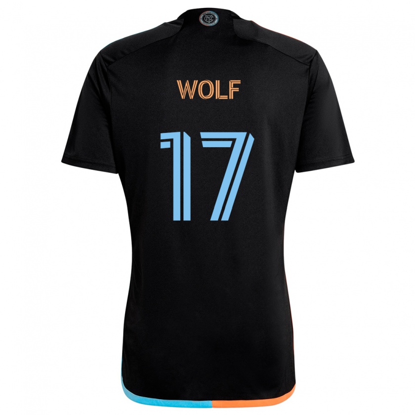 Kandiny Heren Hannes Wolf #17 Zwart Oranje Blauw Uitshirt Uittenue 2024/25 T-Shirt