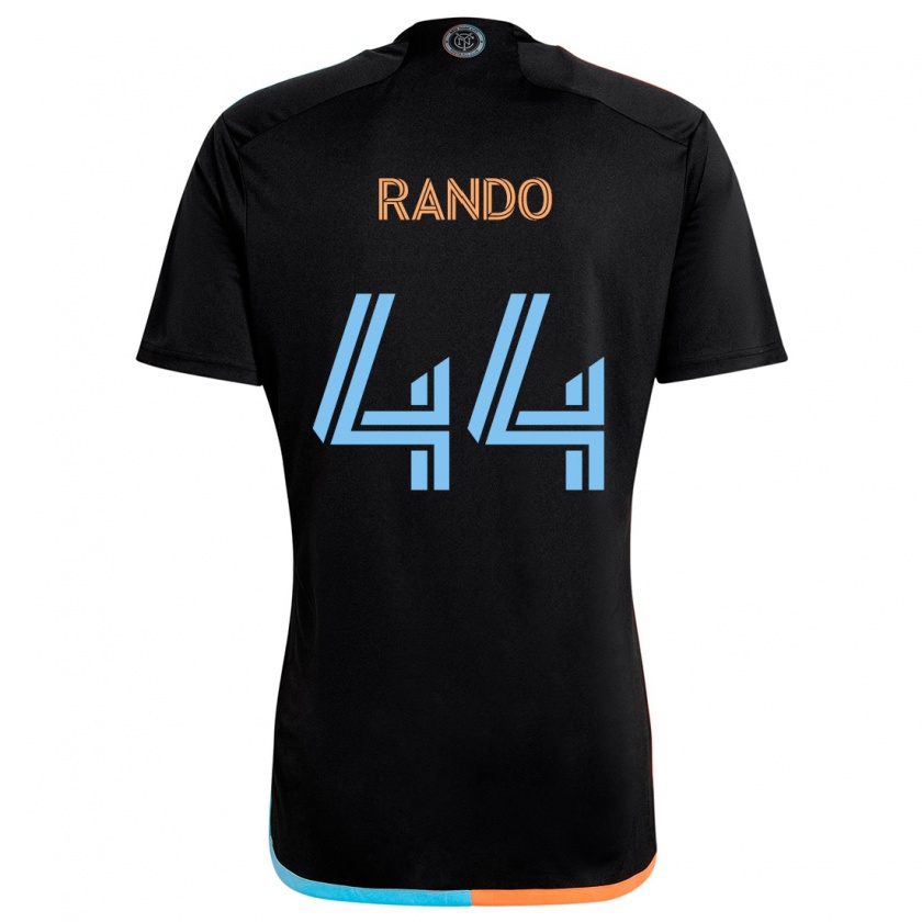 Kandiny Uomo Maglia Alex Rando #44 Nero Arancione Blu Kit Gara Away 2024/25 Maglietta