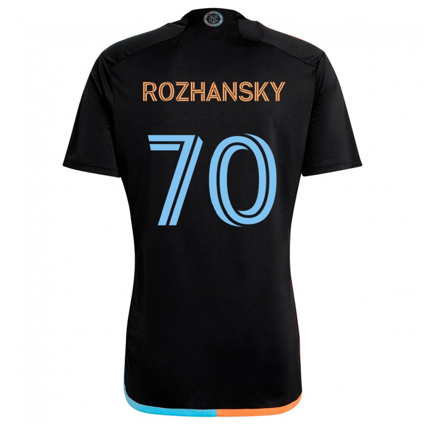 Kandiny Uomo Maglia Jake Rozhansky #70 Nero Arancione Blu Kit Gara Away 2024/25 Maglietta