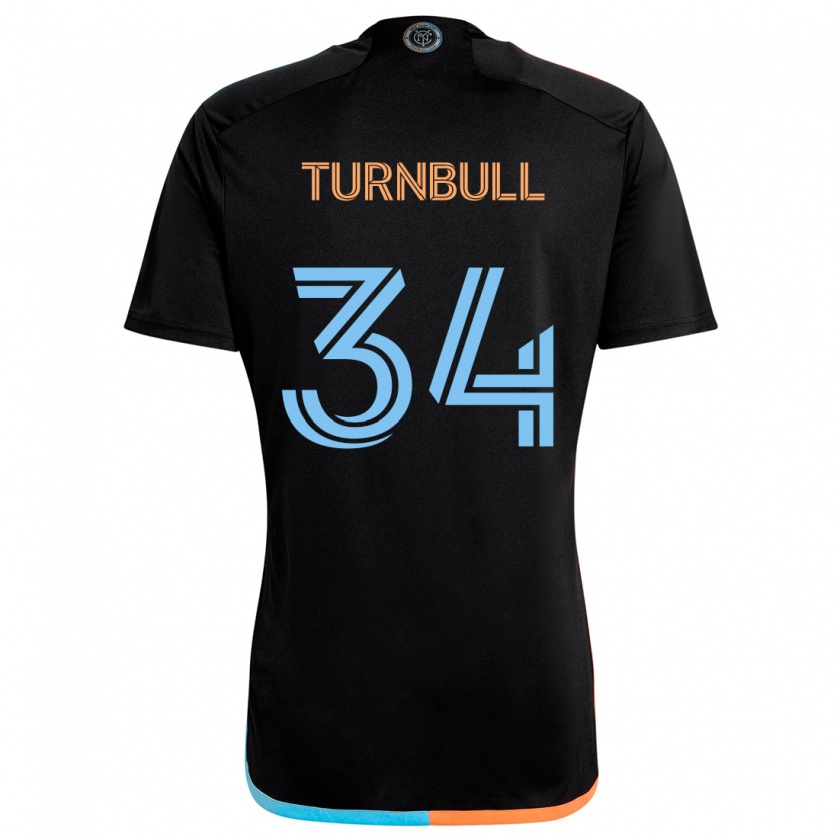 Kandiny Uomo Maglia Stephen Turnbull #34 Nero Arancione Blu Kit Gara Away 2024/25 Maglietta