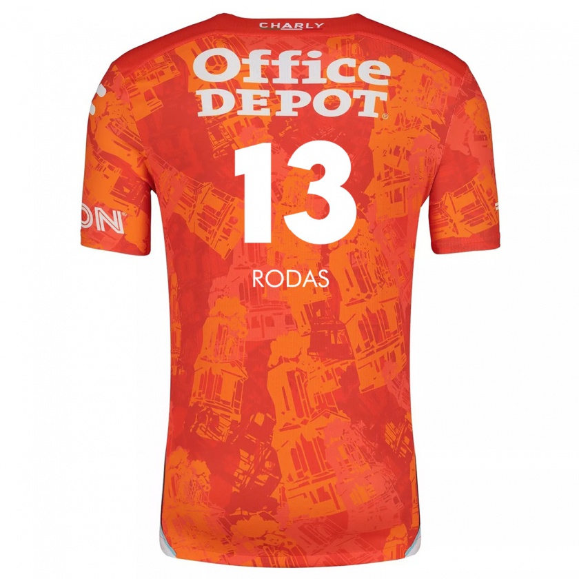 Kandiny Heren Carlos Rodas #13 Oranje Wit Uitshirt Uittenue 2024/25 T-Shirt België