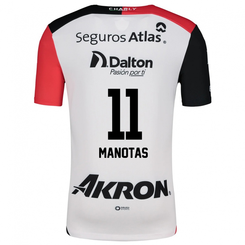 Kandiny Uomo Maglia Mauro Manotas #11 Bianco Rosso Nero Kit Gara Away 2024/25 Maglietta