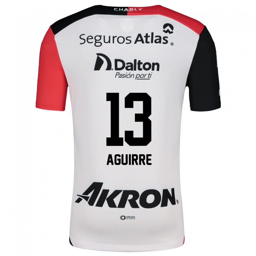 Kandiny Uomo Maglia Gaddi Aguirre #13 Bianco Rosso Nero Kit Gara Away 2024/25 Maglietta