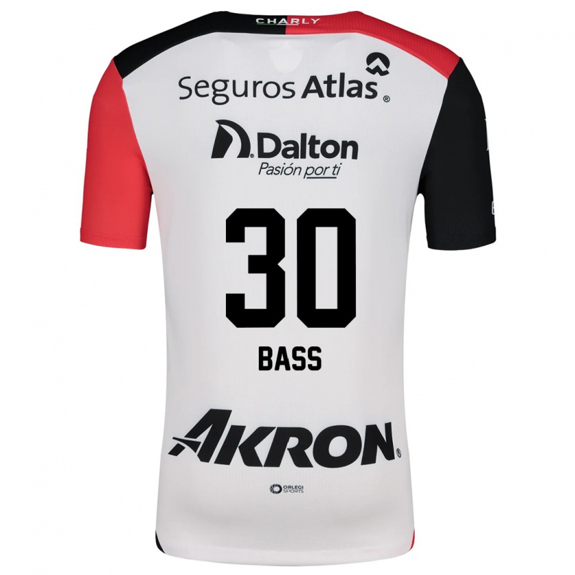 Kandiny Hombre Camiseta Abraham Bass #30 Blanco Rojo Negro 2ª Equipación 2024/25 La Camisa