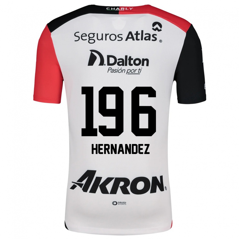 Kandiny Hombre Camiseta Miguel Hernández #196 Blanco Rojo Negro 2ª Equipación 2024/25 La Camisa