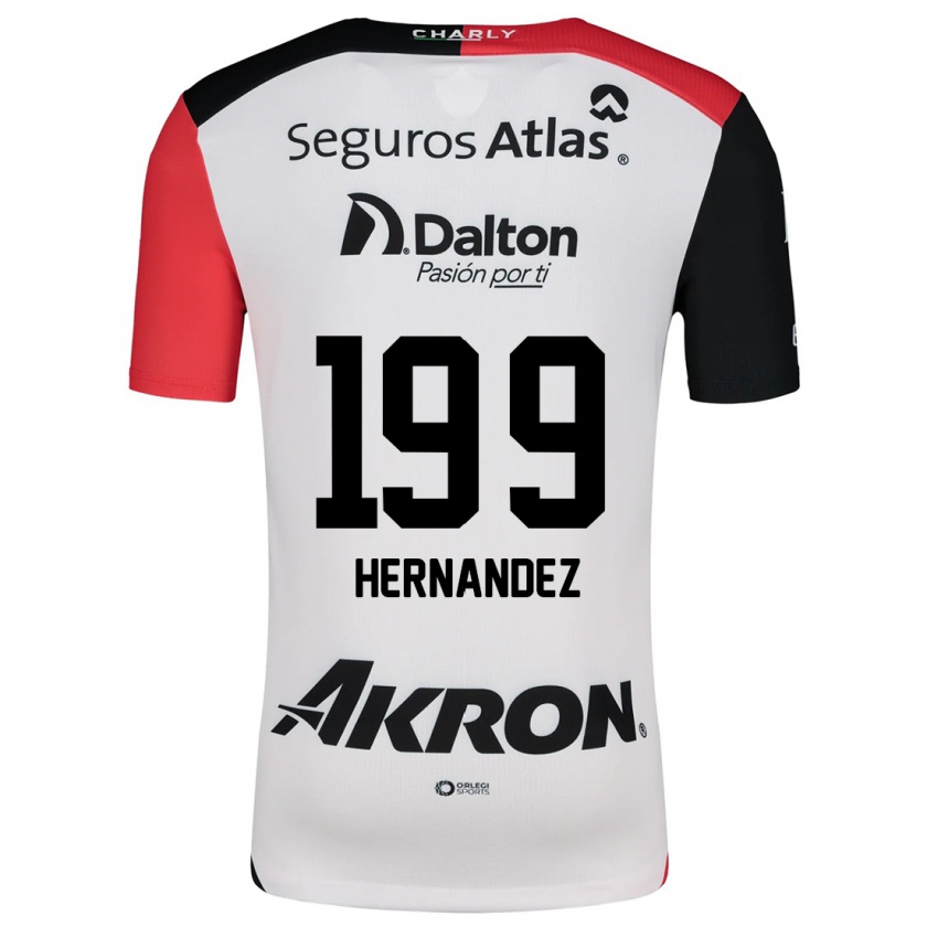 Kandiny Uomo Maglia Sergio Hernández #199 Bianco Rosso Nero Kit Gara Away 2024/25 Maglietta