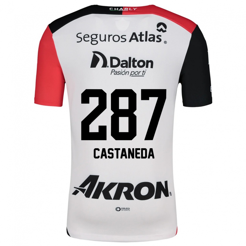 Kandiny Hombre Camiseta Mariano Castañeda #287 Blanco Rojo Negro 2ª Equipación 2024/25 La Camisa