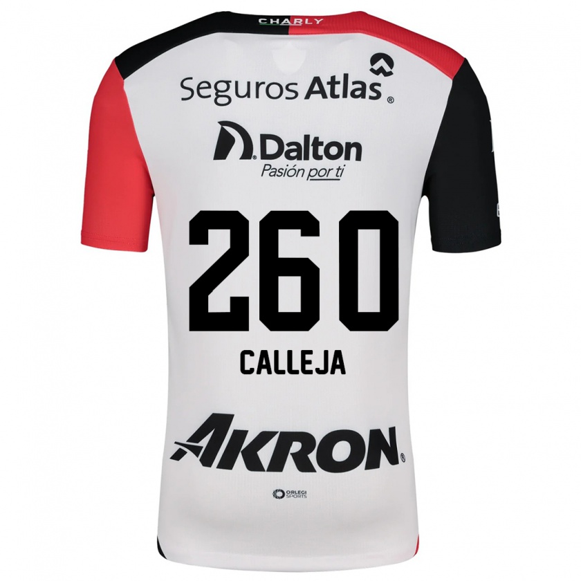 Kandiny Uomo Maglia Diego Calleja #260 Bianco Rosso Nero Kit Gara Away 2024/25 Maglietta