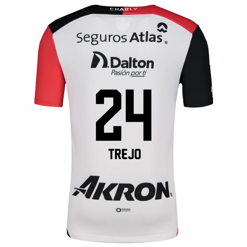 Kandiny Uomo Maglia Christopher Trejo #24 Bianco Rosso Nero Kit Gara Away 2024/25 Maglietta