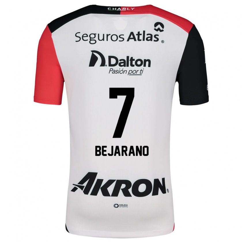 Kandiny Hombre Camiseta Susan Bejarano #7 Blanco Rojo Negro 2ª Equipación 2024/25 La Camisa