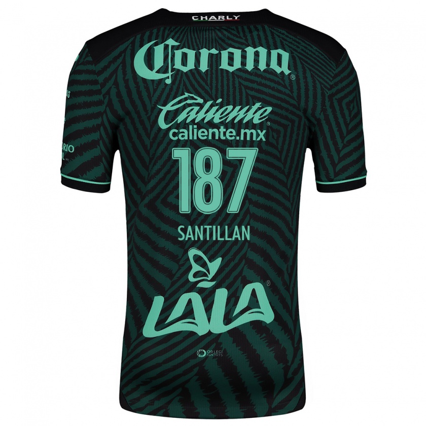 Kandiny Uomo Maglia Emilio Santillán #187 Nero Verde Kit Gara Away 2024/25 Maglietta