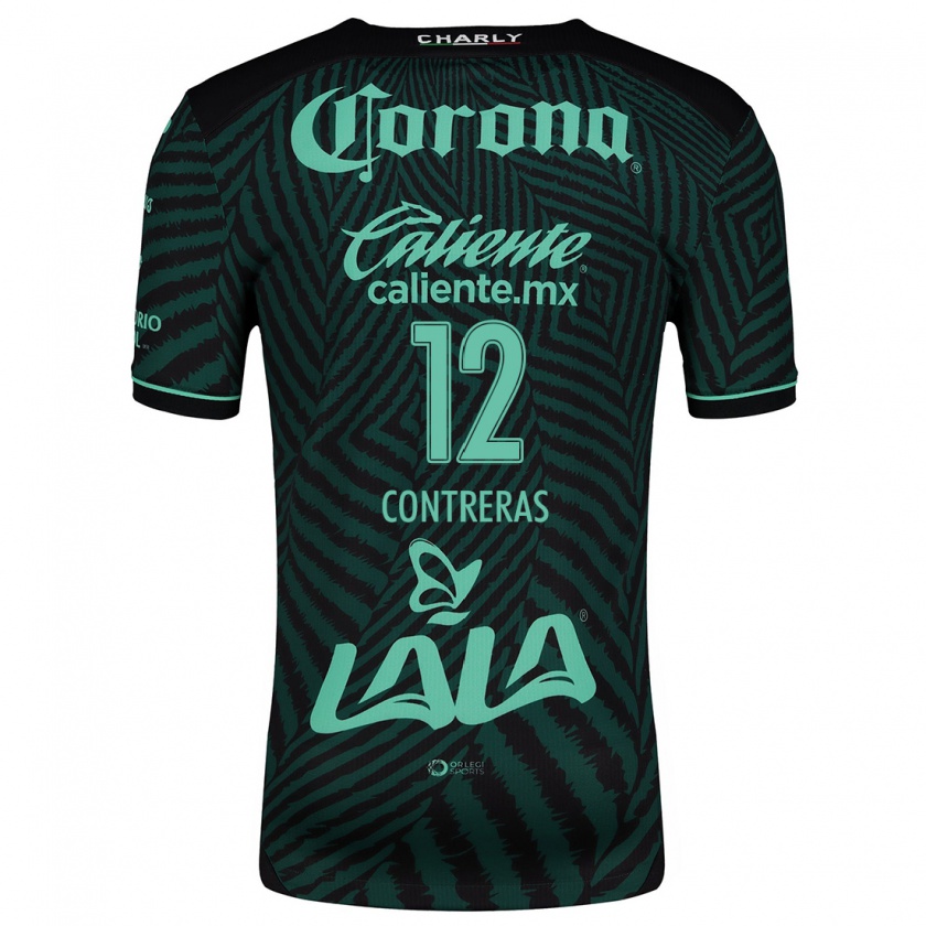 Kandiny Uomo Maglia Karol Contreras #12 Nero Verde Kit Gara Away 2024/25 Maglietta