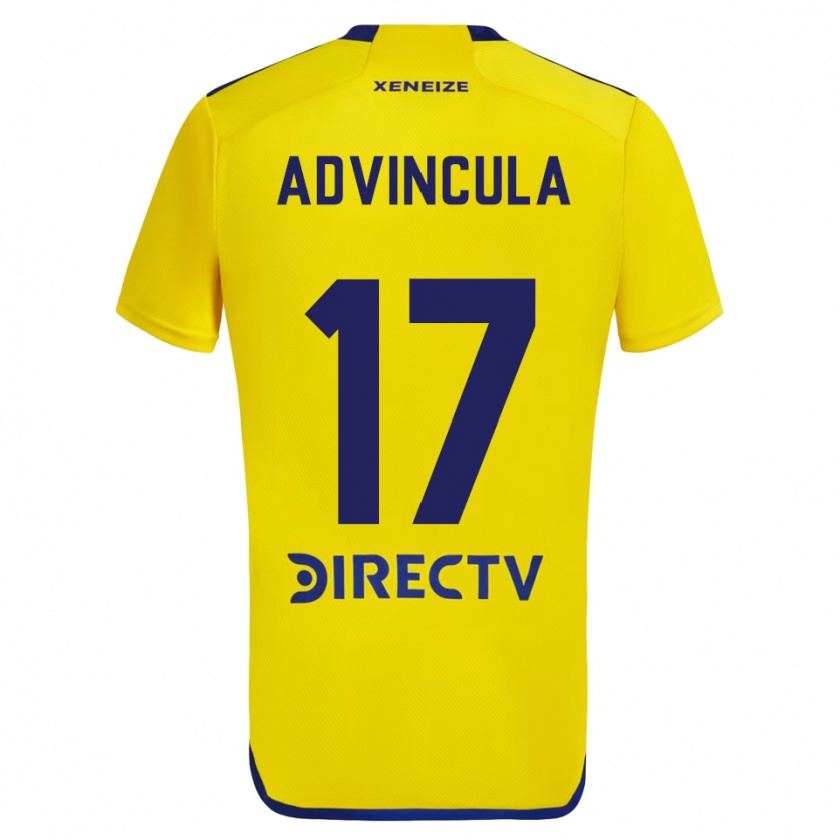 Kandiny Hombre Camiseta Luis Advíncula #17 Amarillo Azul 2ª Equipación 2024/25 La Camisa México