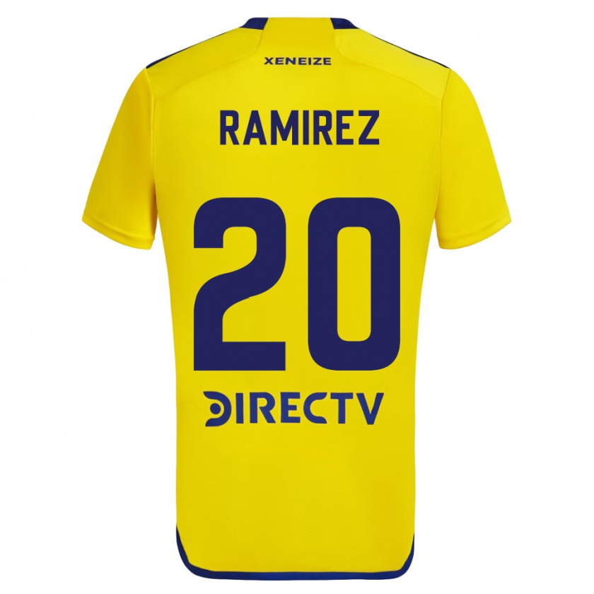 Kandiny Uomo Maglia Juan Ramírez #20 Giallo Blu Kit Gara Away 2024/25 Maglietta