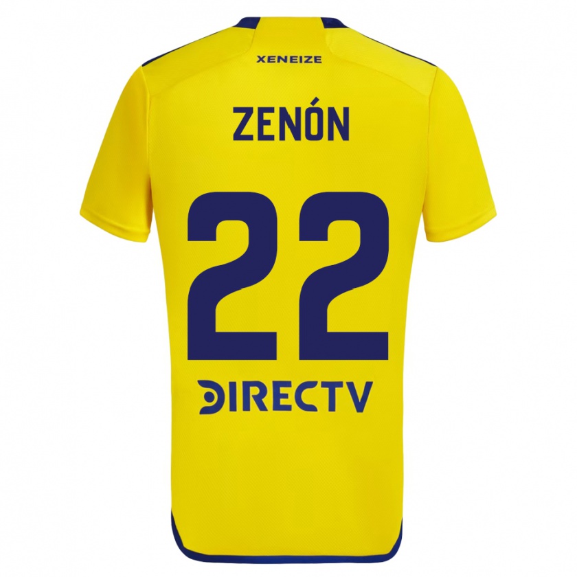 Kandiny Heren Kevin Zenón #22 Geel Blauw Uitshirt Uittenue 2024/25 T-Shirt België