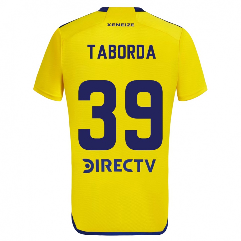 Kandiny Heren Vicente Taborda #39 Geel Blauw Uitshirt Uittenue 2024/25 T-Shirt