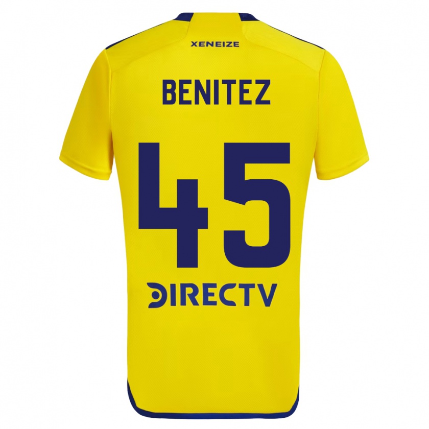 Kandiny Uomo Maglia Mauricio Benítez #45 Giallo Blu Kit Gara Away 2024/25 Maglietta