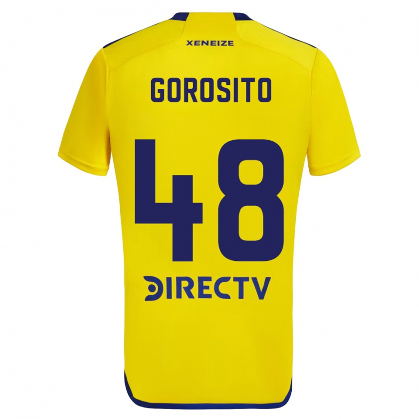 Kandiny Uomo Maglia Dylan Gorosito #48 Giallo Blu Kit Gara Away 2024/25 Maglietta