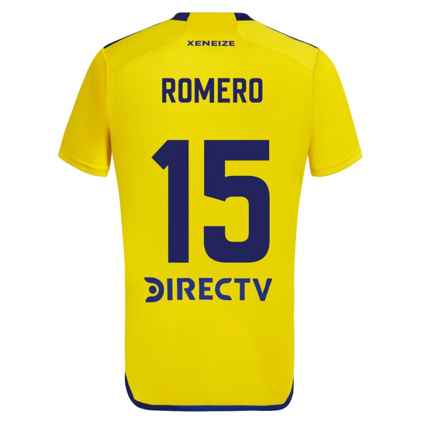 Kandiny Uomo Maglia Alejo Romero #15 Giallo Blu Kit Gara Away 2024/25 Maglietta