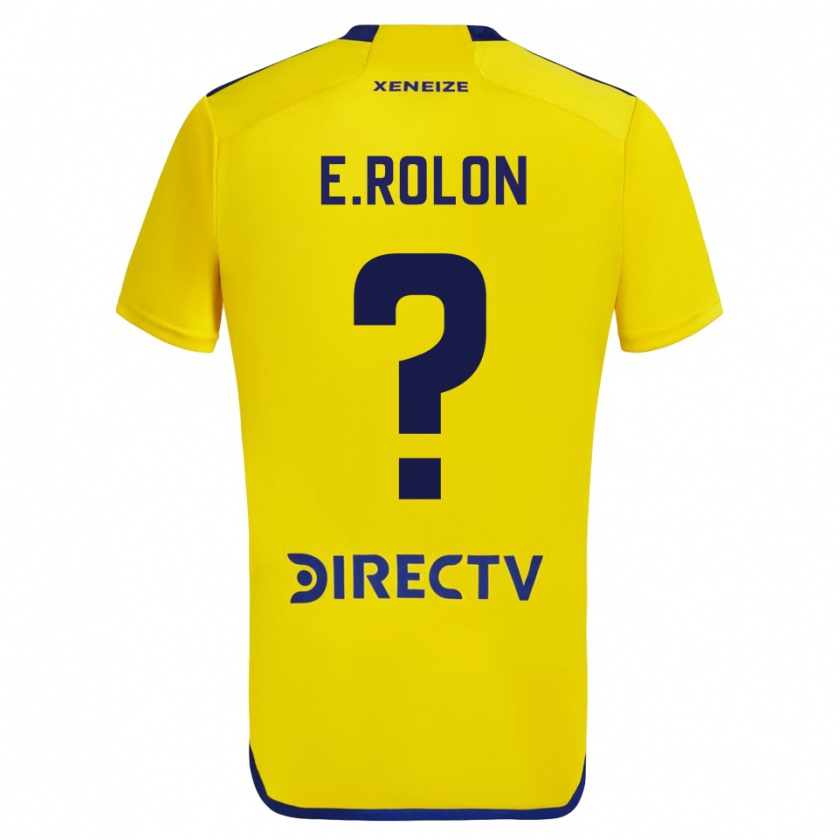 Kandiny Uomo Maglia Esteban Rolón #0 Giallo Blu Kit Gara Away 2024/25 Maglietta