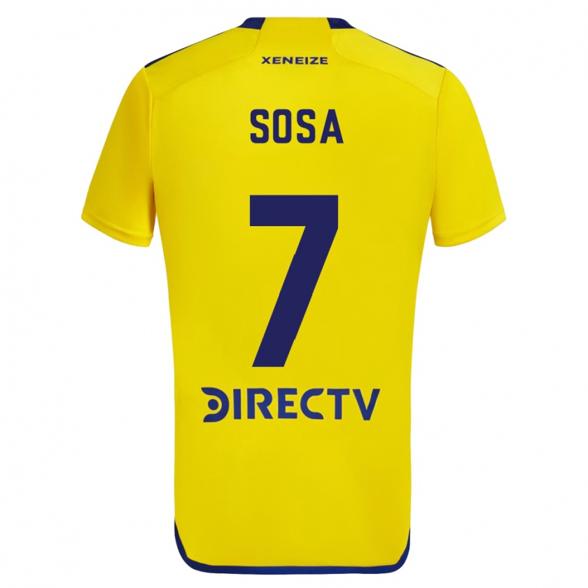 Kandiny Uomo Maglia Elián Sosa #7 Giallo Blu Kit Gara Away 2024/25 Maglietta