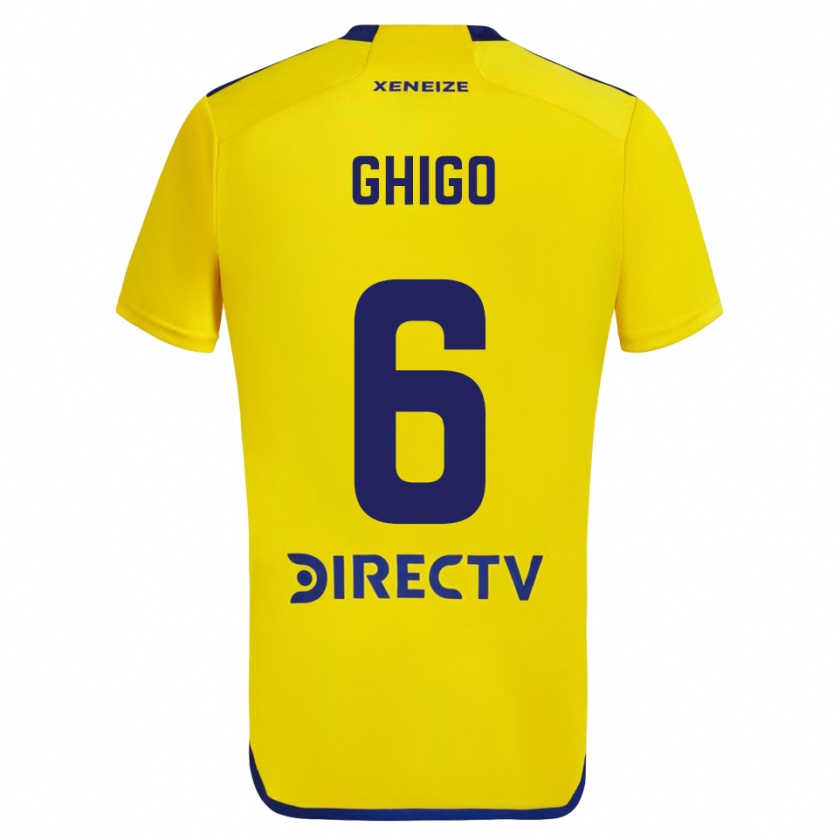 Kandiny Uomo Maglia Cecilia Ghigo #6 Giallo Blu Kit Gara Away 2024/25 Maglietta