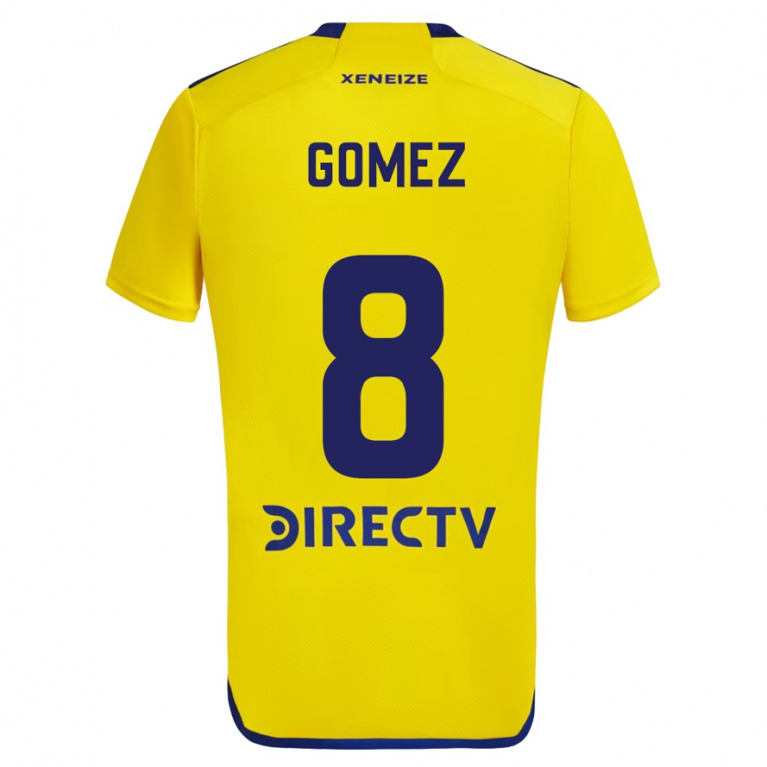 Kandiny Heren Camila Gomez Ares #8 Geel Blauw Uitshirt Uittenue 2024/25 T-Shirt