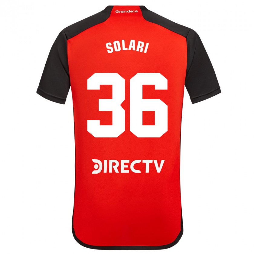 Kandiny Heren Pablo Solari #36 Rood Zwart Wit Uitshirt Uittenue 2024/25 T-Shirt