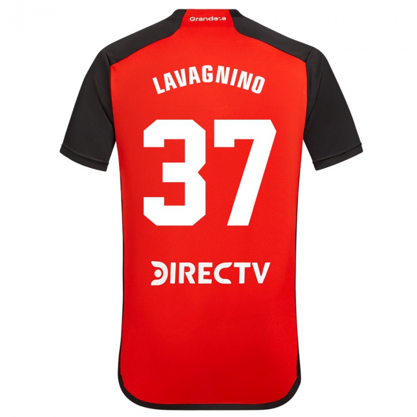 Kandiny Uomo Maglia Lucas Lavagnino #37 Rosso Nero Bianco Kit Gara Away 2024/25 Maglietta