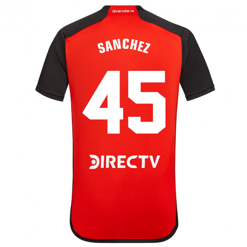 Kandiny Heren Sebastián Sánchez #45 Rood Zwart Wit Uitshirt Uittenue 2024/25 T-Shirt België