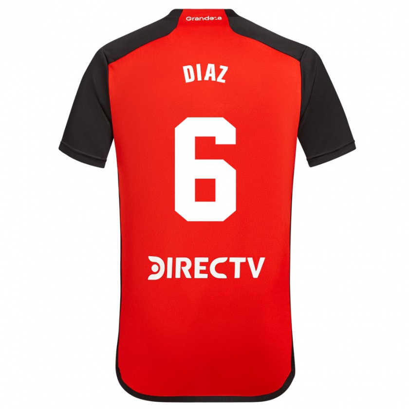 Kandiny Uomo Maglia Milagros Díaz #6 Rosso Nero Bianco Kit Gara Away 2024/25 Maglietta