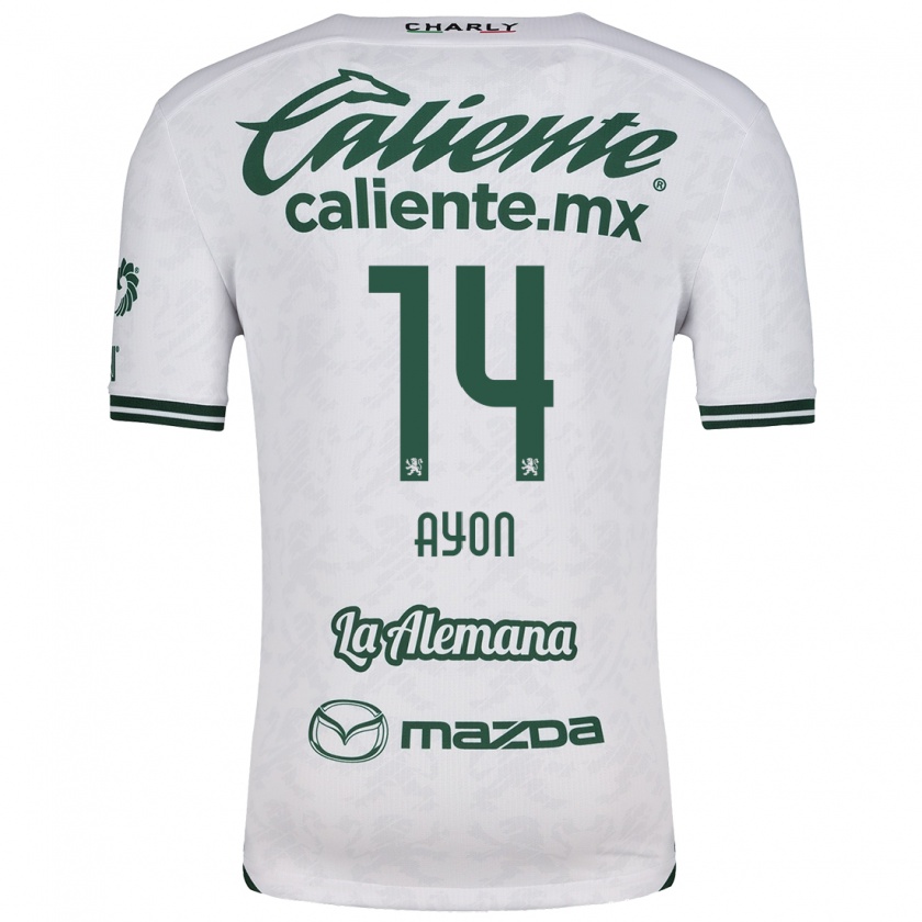 Kandiny Uomo Maglia Ettson Ayón #14 Bianco Verde Kit Gara Away 2024/25 Maglietta