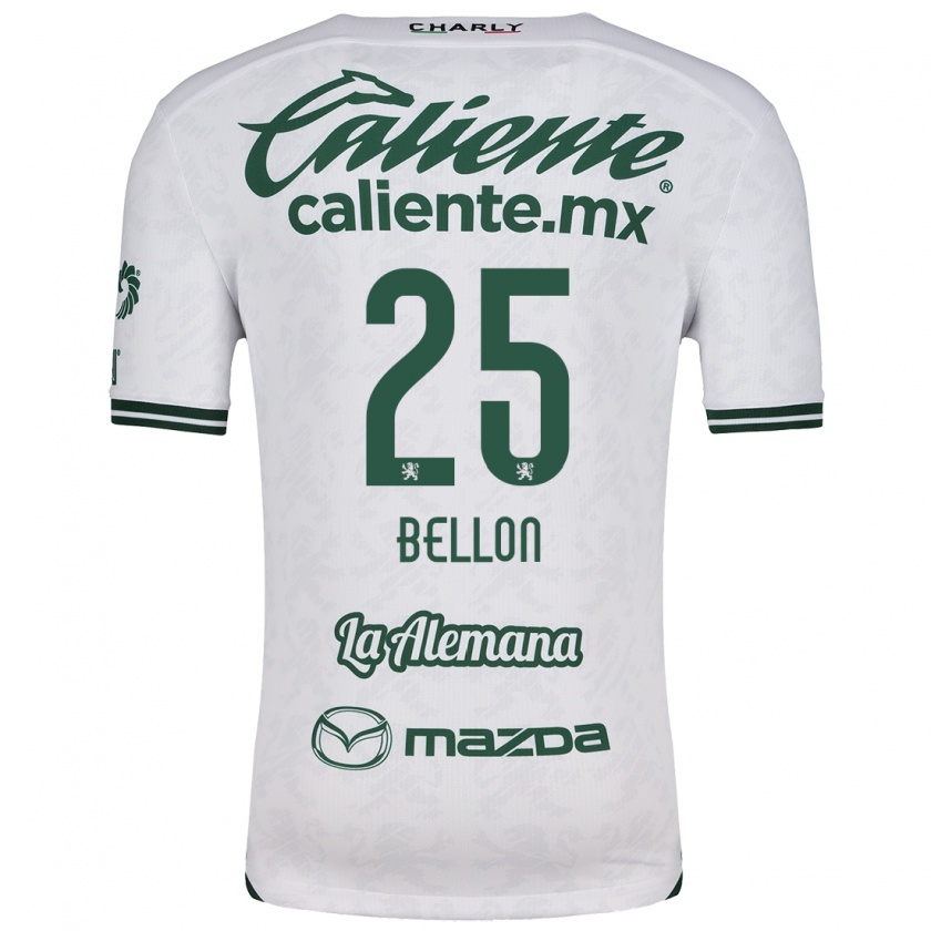 Kandiny Uomo Maglia Paul Bellón #25 Bianco Verde Kit Gara Away 2024/25 Maglietta