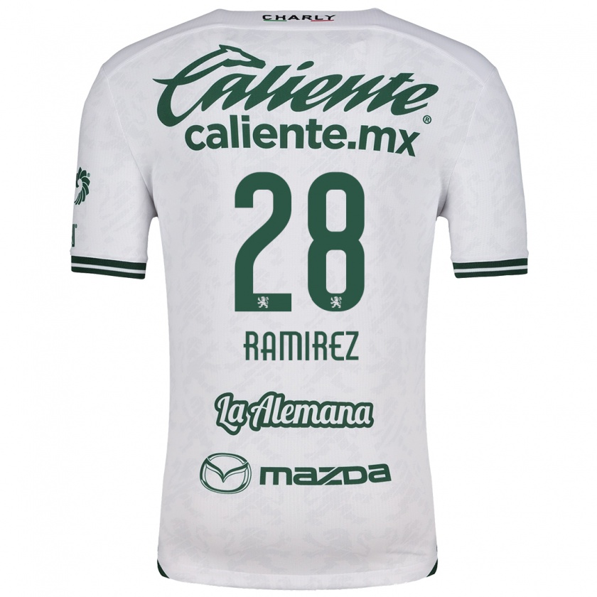 Kandiny Uomo Maglia David Ramírez #28 Bianco Verde Kit Gara Away 2024/25 Maglietta