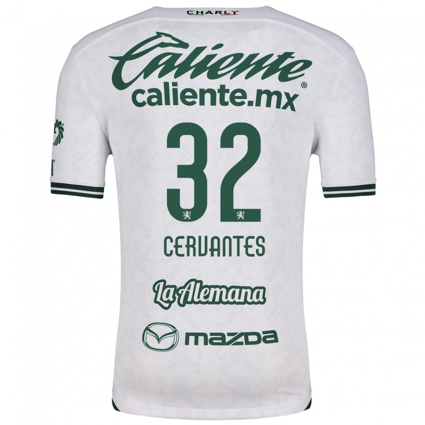 Kandiny Uomo Maglia Luis Cervantes #32 Bianco Verde Kit Gara Away 2024/25 Maglietta