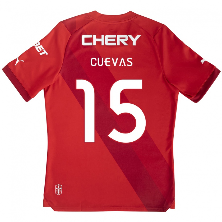 Kandiny Heren Cristian Cuevas #15 Rood Wit Uitshirt Uittenue 2024/25 T-Shirt België