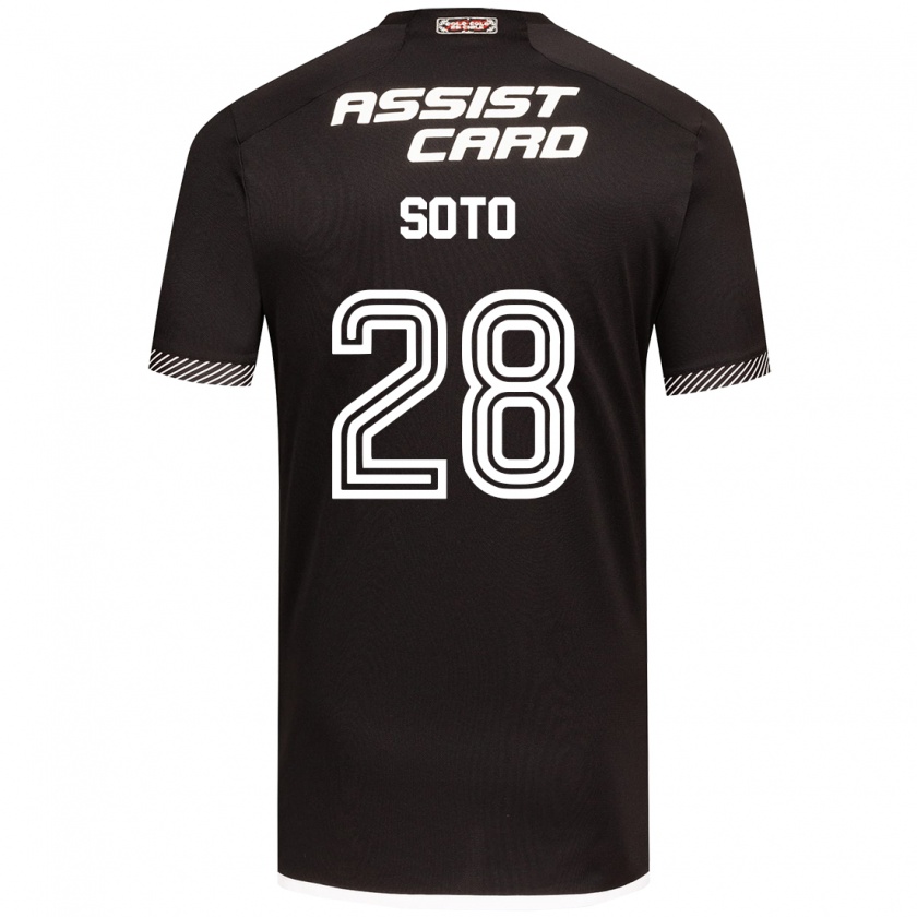 Kandiny Uomo Maglia Lucas Soto #28 Nero Bianco Kit Gara Away 2024/25 Maglietta