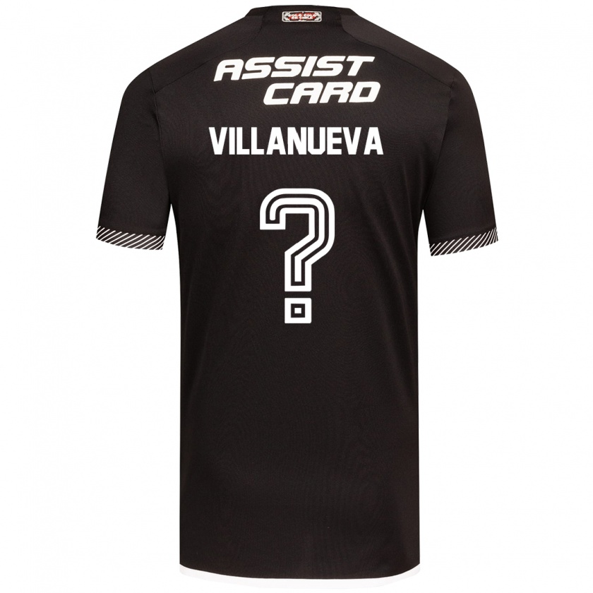 Kandiny Uomo Maglia Eduardo Villanueva #0 Nero Bianco Kit Gara Away 2024/25 Maglietta