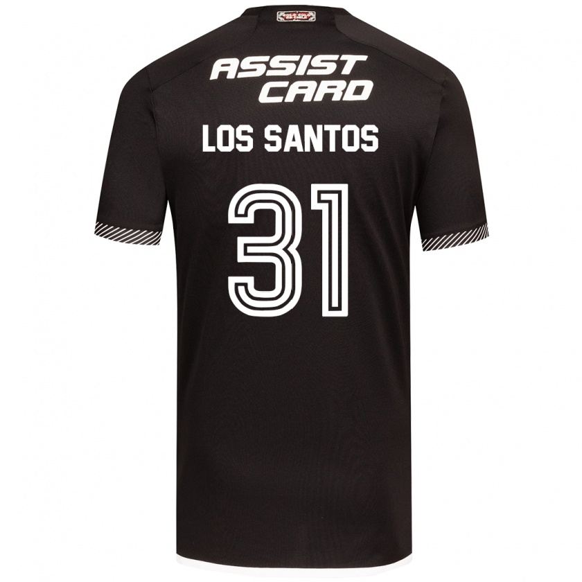 Kandiny Uomo Maglia Matías De Los Santos #31 Nero Bianco Kit Gara Away 2024/25 Maglietta