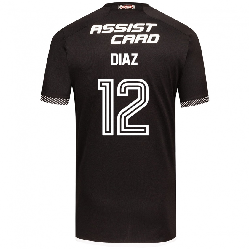 Kandiny Uomo Maglia Javiera Díaz #12 Nero Bianco Kit Gara Away 2024/25 Maglietta