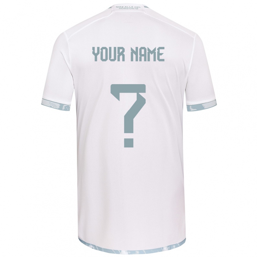 Kandiny Uomo Maglia Il Tuo Nome #0 Bianco Grigio Kit Gara Away 2024/25 Maglietta