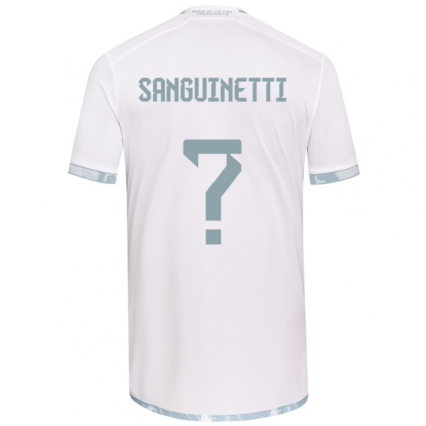 Kandiny Hombre Camiseta Fernando Sanguinetti #0 Gris Blanco 2ª Equipación 2024/25 La Camisa