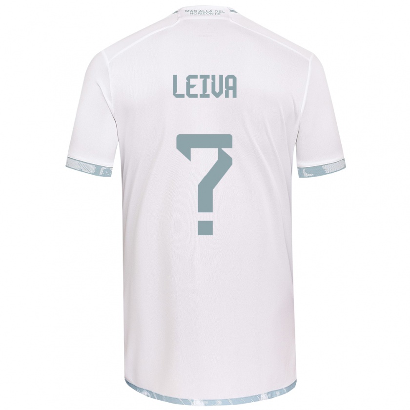 Kandiny Hombre Camiseta Sergio Leiva #0 Gris Blanco 2ª Equipación 2024/25 La Camisa