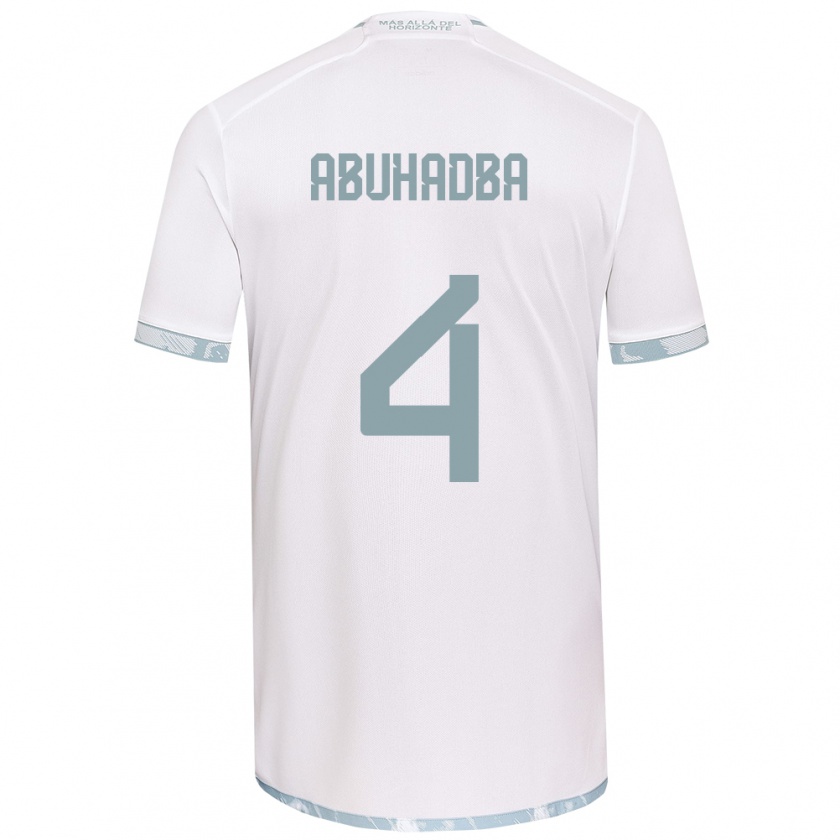 Kandiny Hombre Camiseta Zacarías Abuhadba #4 Gris Blanco 2ª Equipación 2024/25 La Camisa