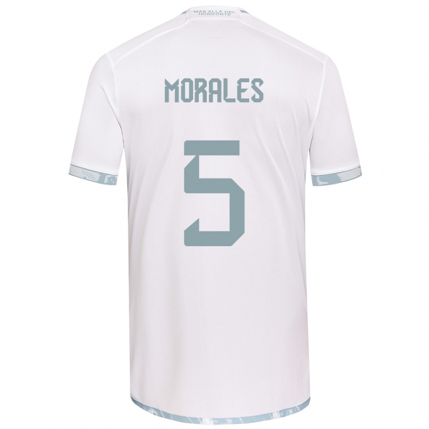 Kandiny Hombre Camiseta Mariana Morales #5 Gris Blanco 2ª Equipación 2024/25 La Camisa