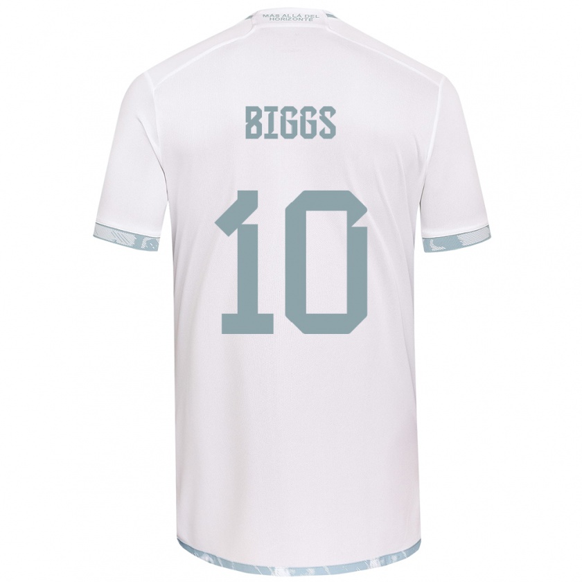 Kandiny Hombre Camiseta Nicole Denise Fajre Biggs #10 Gris Blanco 2ª Equipación 2024/25 La Camisa