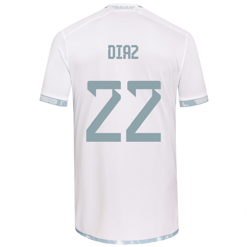 Kandiny Heren Valentina Díaz #22 Wit Grijs Uitshirt Uittenue 2024/25 T-Shirt