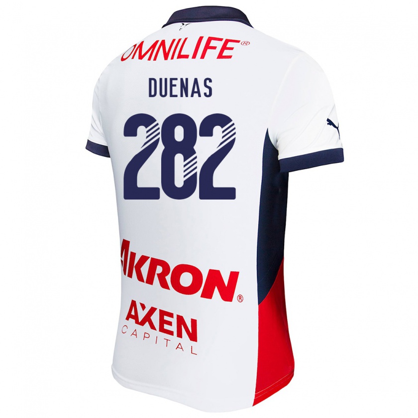 Kandiny Hombre Camiseta Omar Dueñas #282 Blanco Rojo Azul 2ª Equipación 2024/25 La Camisa